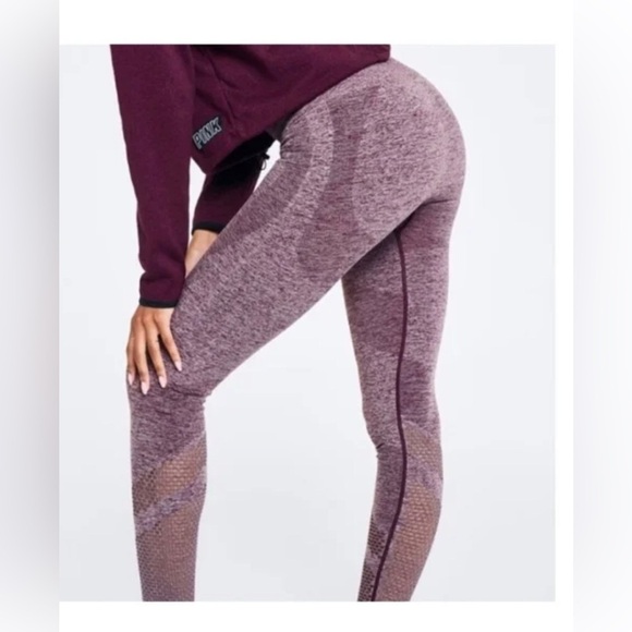 Victoria secret VS Pink seamless purple leggings size large - Picture 1 of 11